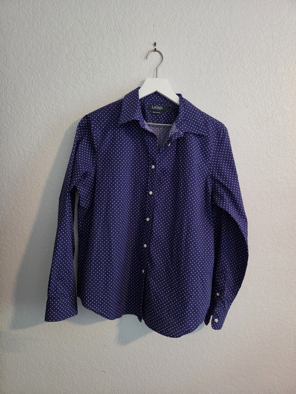 Ralph Lauren Purple Polka Dot Button-Down Shirt